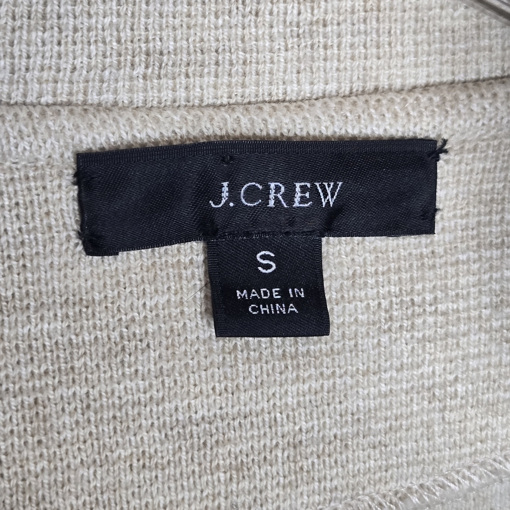 J.crew Sophia Sweater blazer open‎ front heather natural color wheat wool blend - Picture 7 of 11